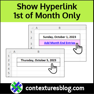 Show Hyperlink 1st of Month Only