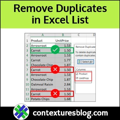 How to Remove Duplicate Items in Excel List