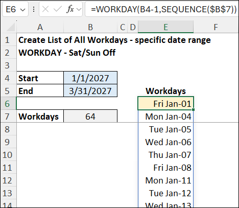 list of random workdays in a specific date range