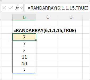 RANDARAY formula with all 5 arguments